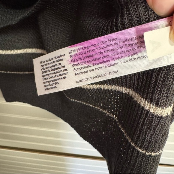 Eileen Fisher Sleeveless Organic Linen Crepe Knit Bateau Neck Poncho Sz M asymm - Picture 8 of 13